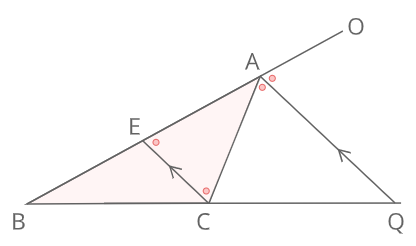 外角の二等分線と比証明