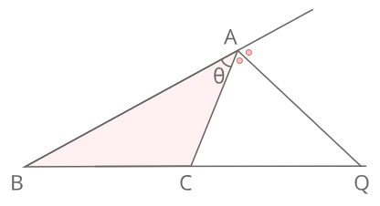 外角の二等分線と比証明２